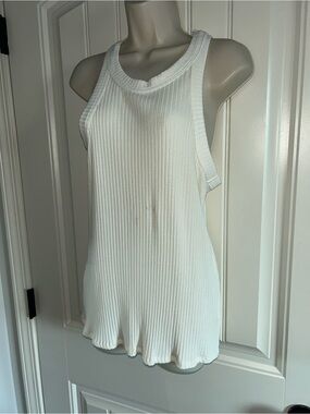 NWT Trina Turk Continental Tank Top Ribbed White S L